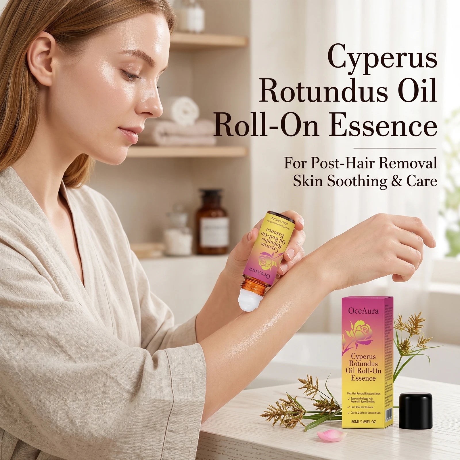 OceAura Cyperus Rotundus Roll On Oil Essence Post Hair Removal Care - 1