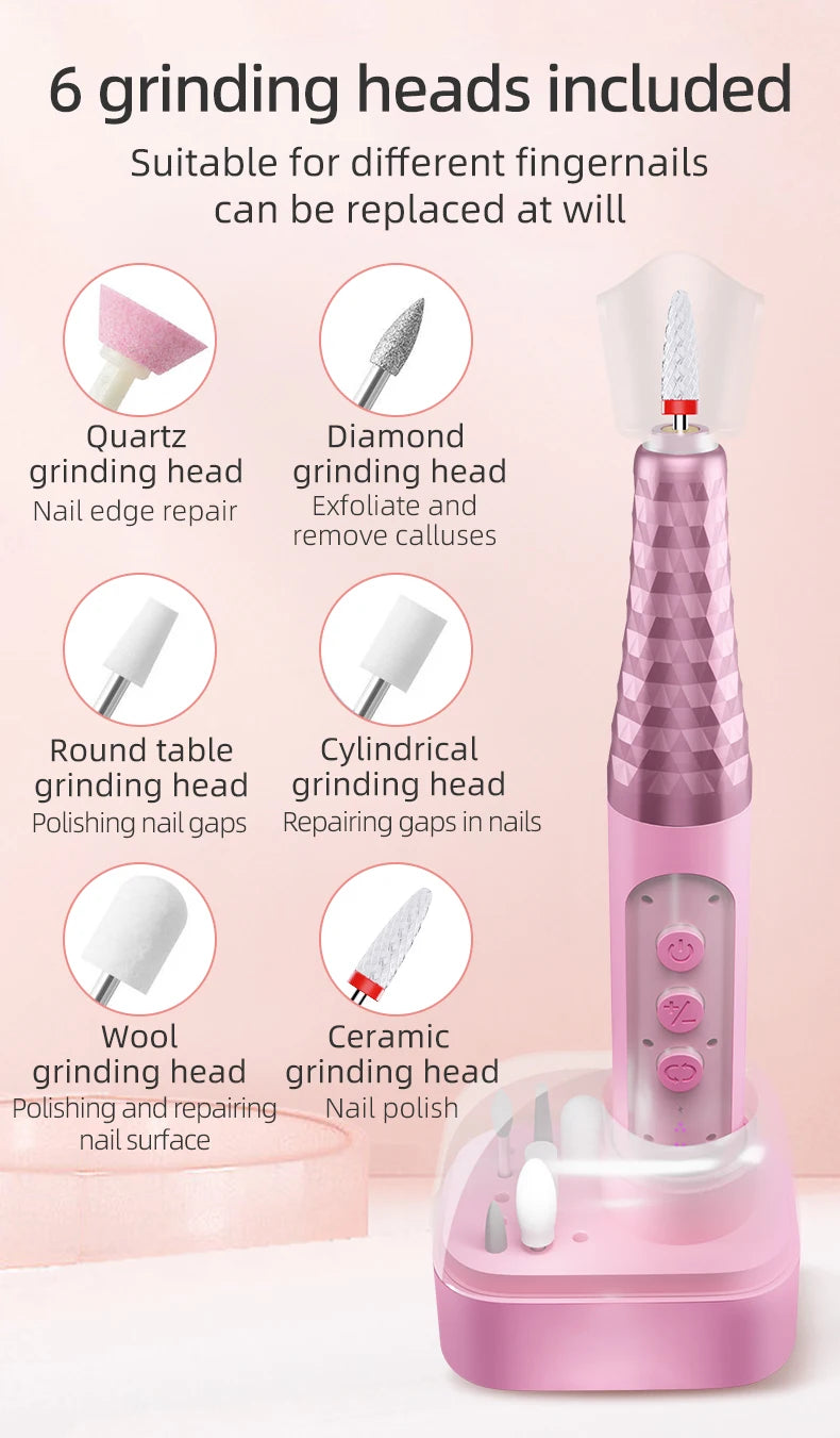 Cordless Electric Nail Drill Machine Manicure Kit - 13