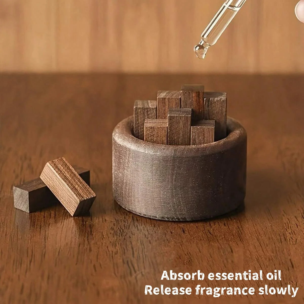 Wooden Essential Oil Diffuser Portable Aromatherapy Stick Dispenser