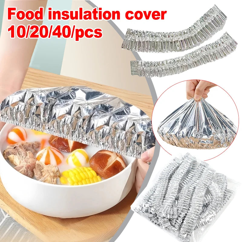 Reusable Aluminum Foil Food Covers Thermal Insulated Bowl Lid Set