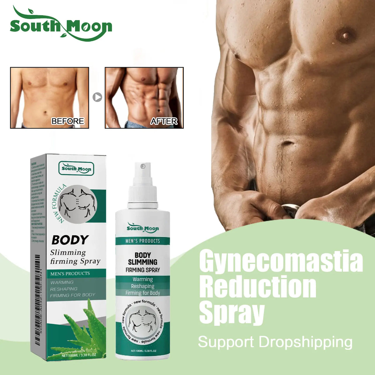 Gynecomastia Removal Spray Male Breast Fat Reduction Oil
