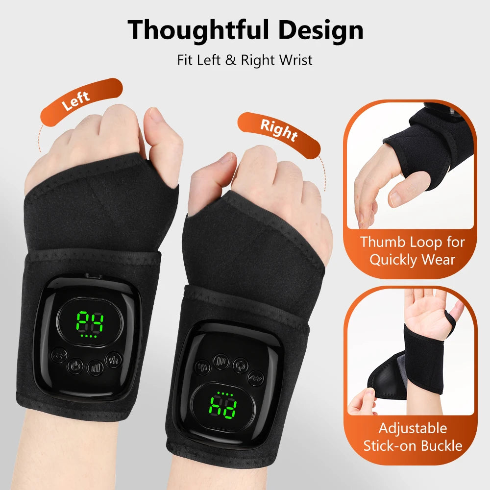 Cordless Heated Wrist Massager Air Compression Hand Wrap