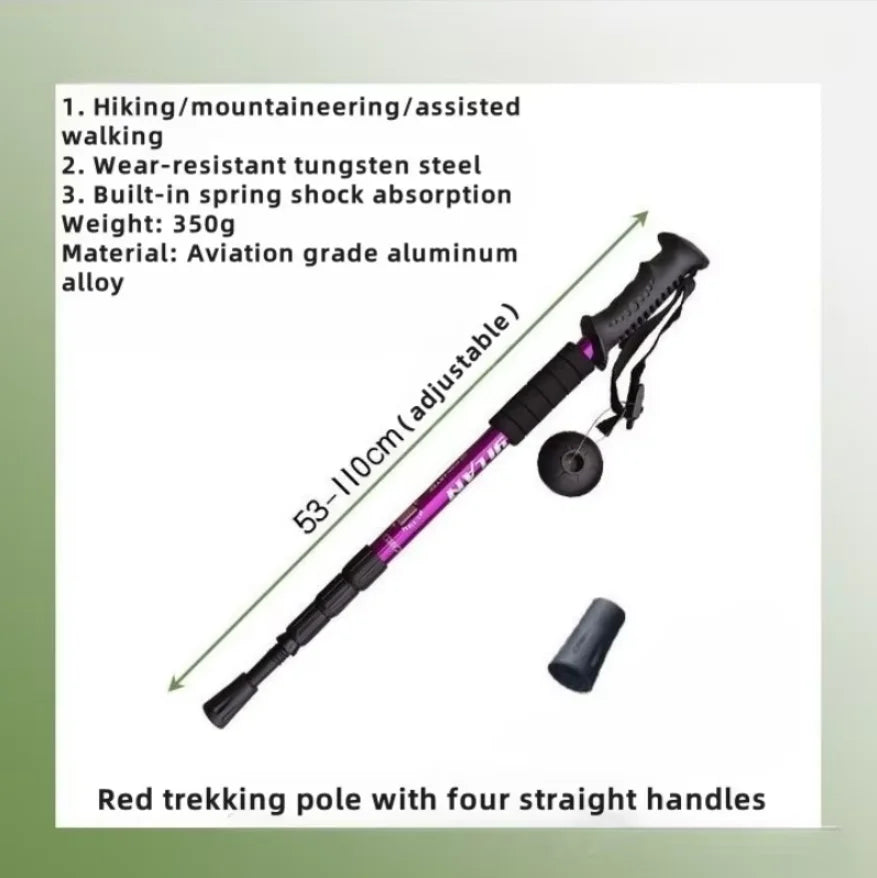 Ultralight Foldable Hiking Trekking Poles Shock Absorbing Walking Stick