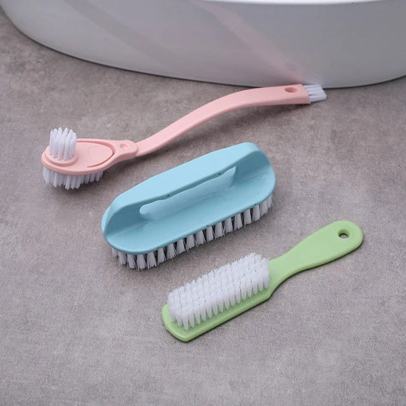 3 Piece Household Cleaning Brush Set Laundry and Shoe Scrubber - 1