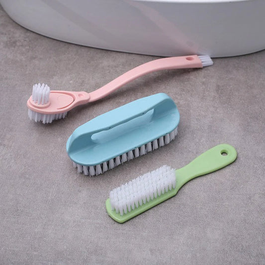 3 Piece Household Cleaning Brush Set Laundry and Shoe Scrubber