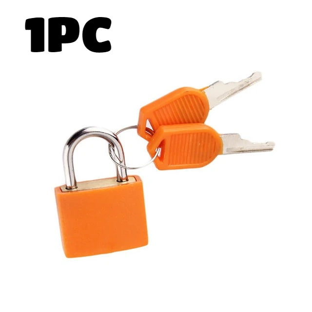 6pc Small Padlock Set with Keys Portable Travel Suitcase Diary Lock - 22