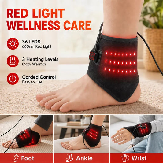 3 in 1 Red Light Therapy Wrap for Foot Ankle and Wrist Joint Heating