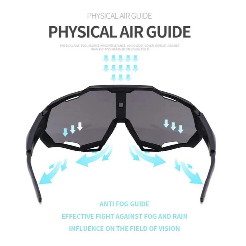 Cycling Sunglasses UV400 Windproof Sports Eyewear for Riding and Running - 3