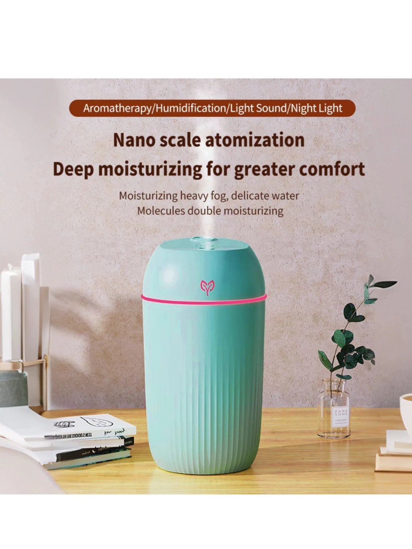 420ml Portable USB Ultrasonic Air Humidifier Essential Oil Diffuser - 10
