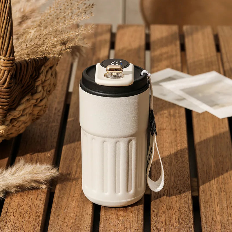 Smart Stainless Steel Coffee Mug with LED Temperature Display Travel Flask - 21