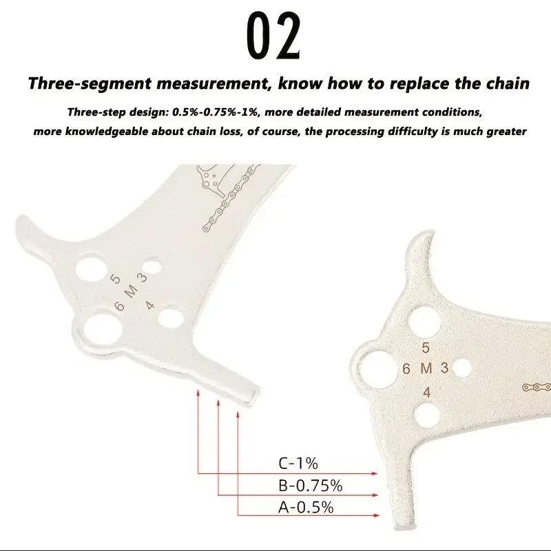 Toopre Bicycle Chain Wear Indicator Gauge Tool Bike Chain Checker Ruler