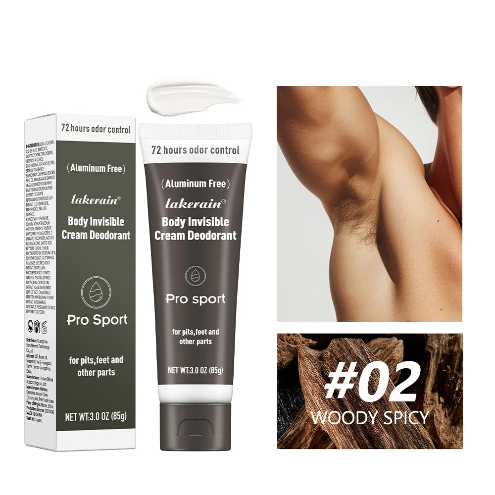 Body Deodorant Cream 72H Odor Protection Invisible Antiperspirant