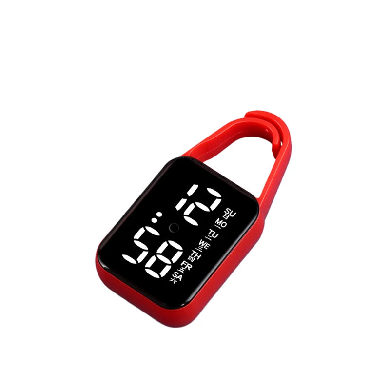 2pcs LED Digital Keychain Watch Portable Touch Screen Fob Pocket Clock - 21