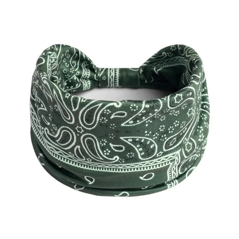 Women's Elastic Sweat Headband Boho Paisley Hair Wrap for Sports Yoga - 4