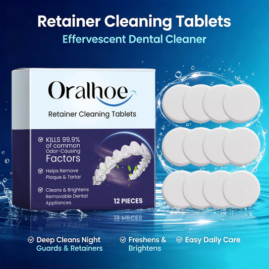 Oralhoe Denture Cleaning Effervescent Tablets Plaque Stain Remover