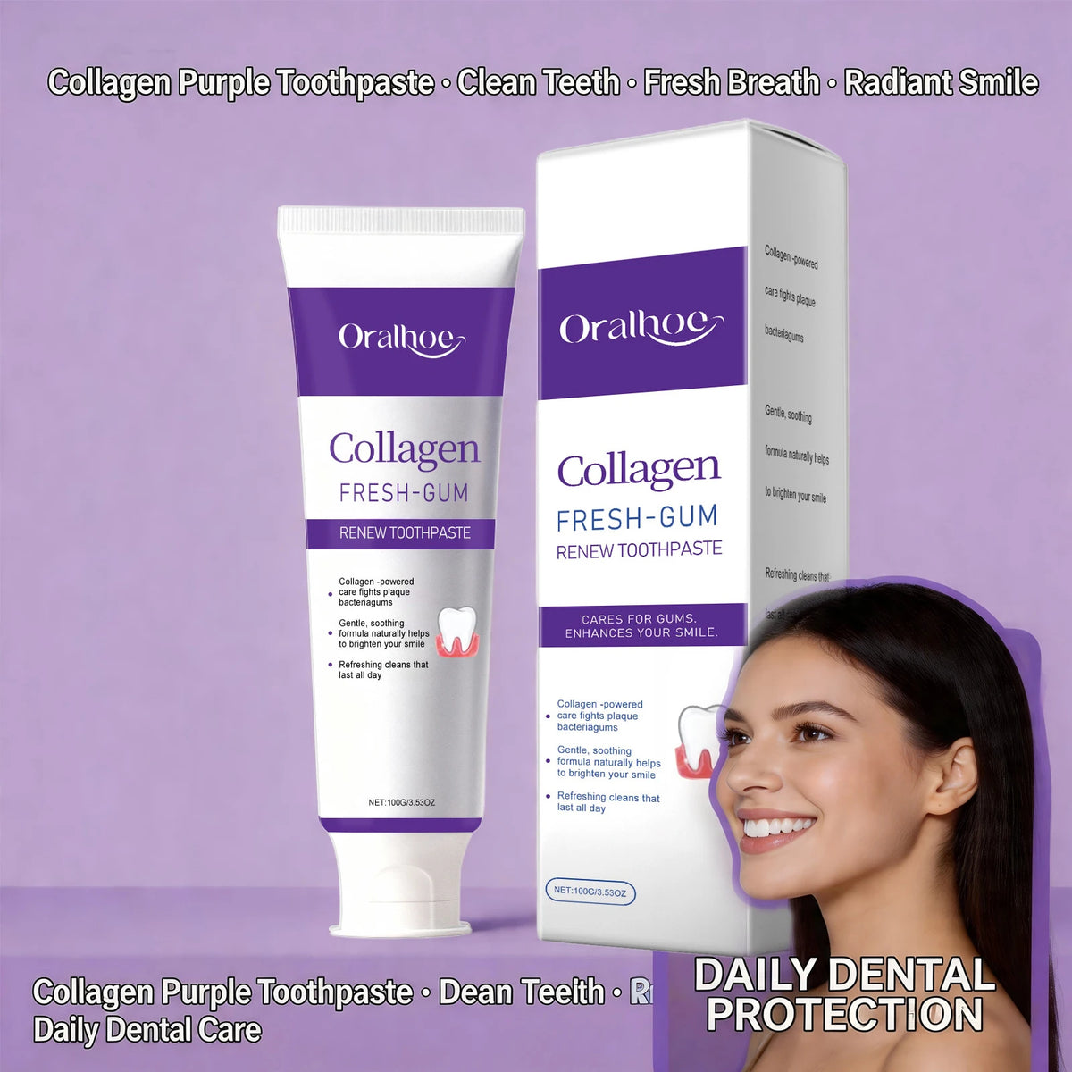 Collagen Whitening Toothpaste Fresh Breath Gum Care