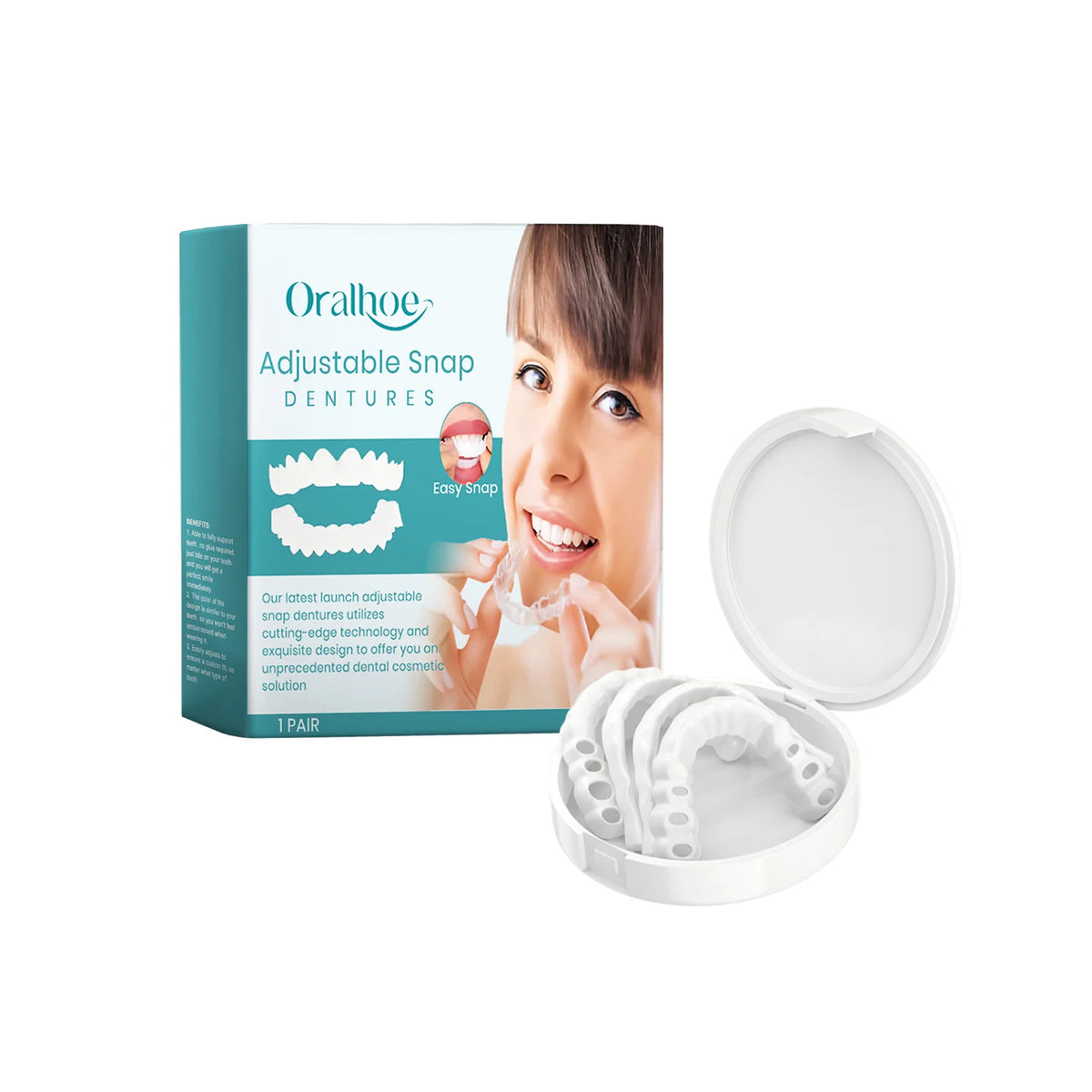 Adjustable Snap Dentures Missing Teeth Repair Upper Lower Jaw