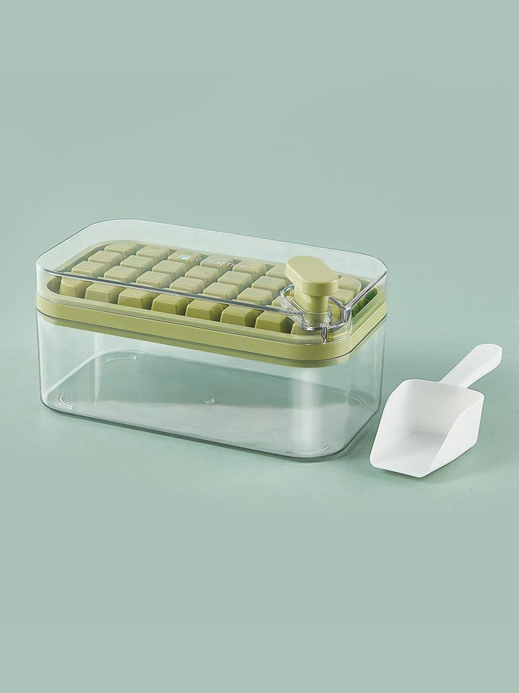 32 Grid Ice Cube Tray with Lid and Storage Bin One Click Release Maker - 26