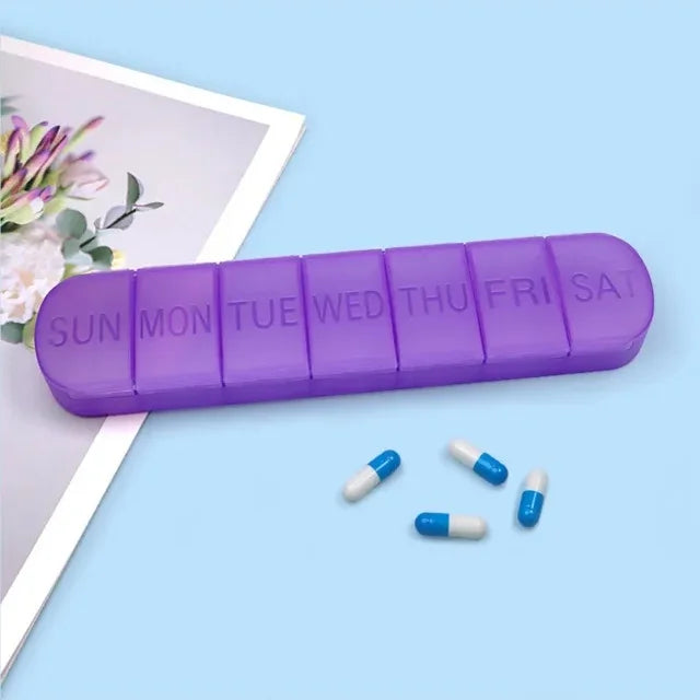 7 Day Weekly Pill Organizer Tablet Medicine Storage Case 2 Pack
