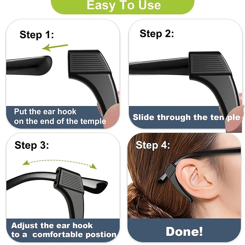20Pcs Silicone Eyeglass Ear Grips Anti-Slip Glasses Temple Tip Holders - 3
