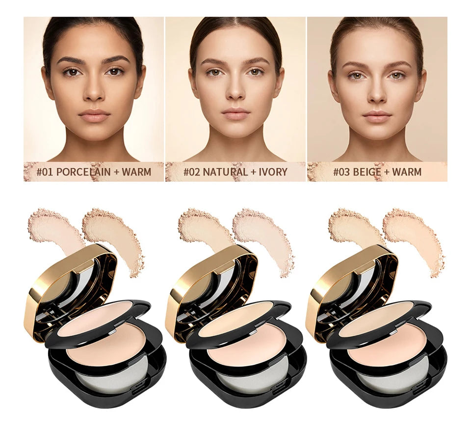 Double Layer Pressed Powder Oil Control Matte Setting Powder Makeup - 8