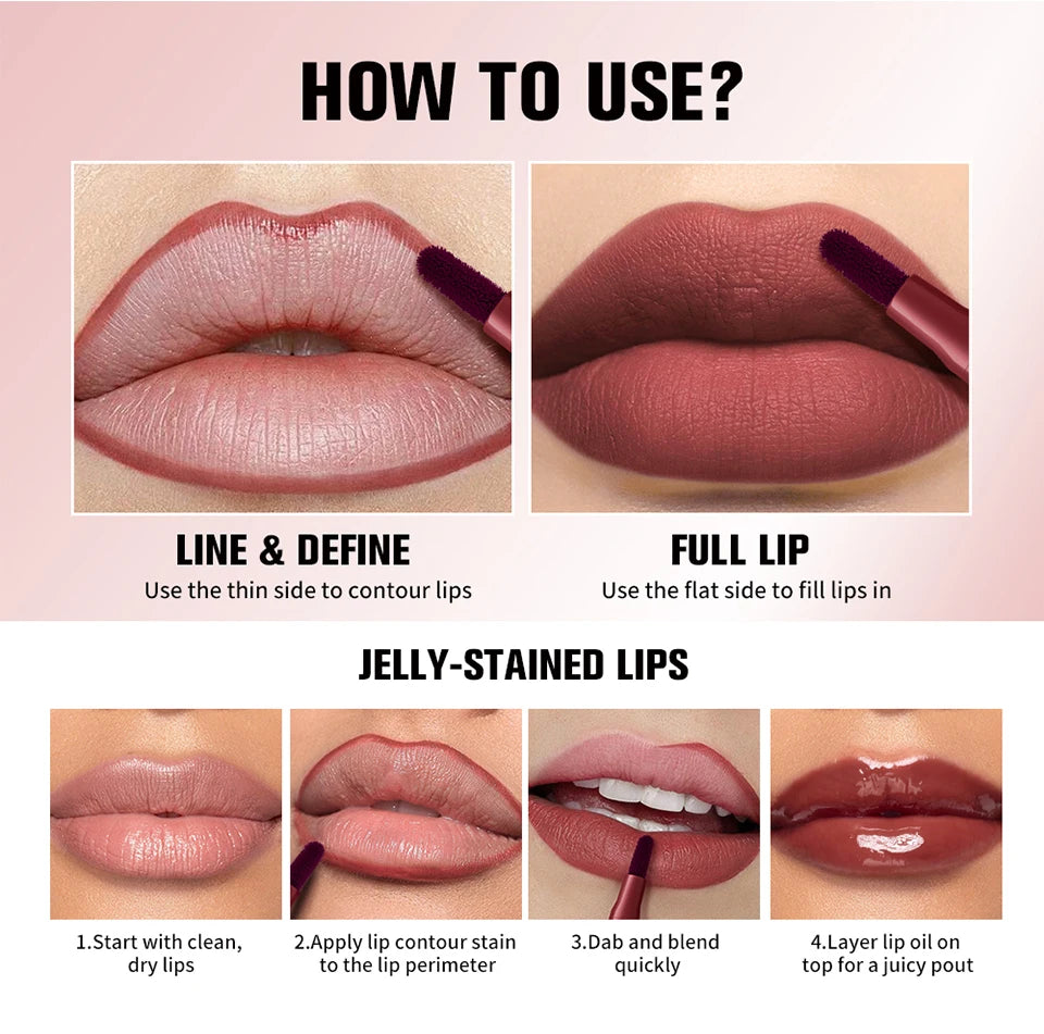 2 in 1 Dual Sided Lip Contour Stain and Liner
