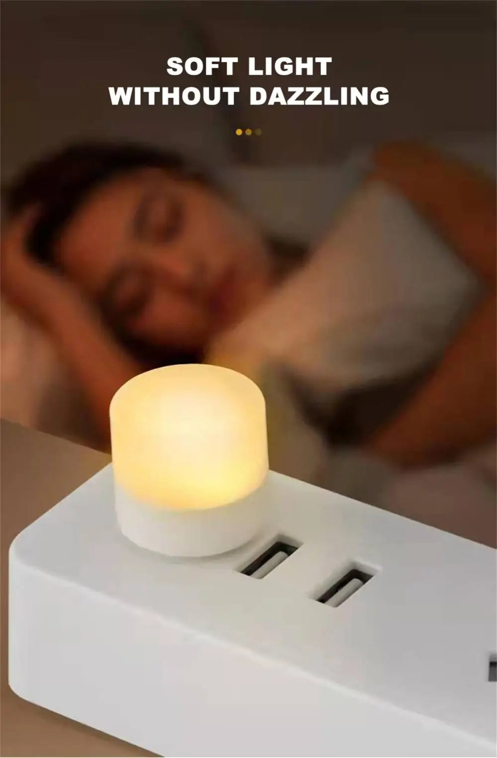 Mini USB LED Night Light Portable Plug In Lamp for Reading and Travel