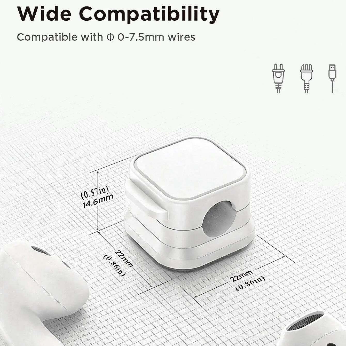 Magnetic Cable Clips Adhesive Cord Organizer Desk Wire Management Holder