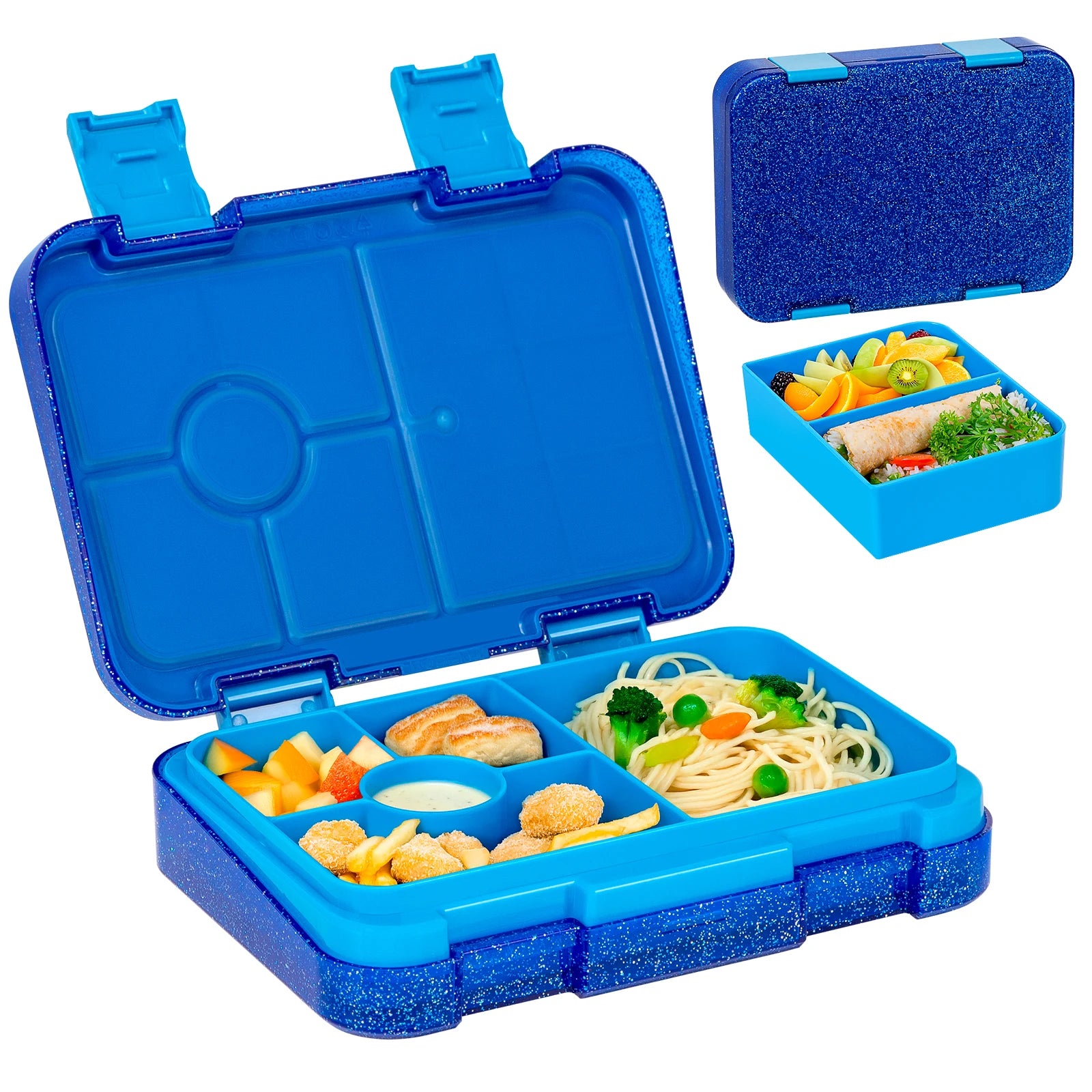 Kids Glitter Bento Lunch Box 5 Compartment Leakproof Food Container - 7