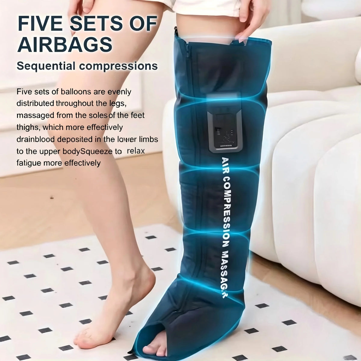 Cordless Leg Air Compression Massager Recovery Boot