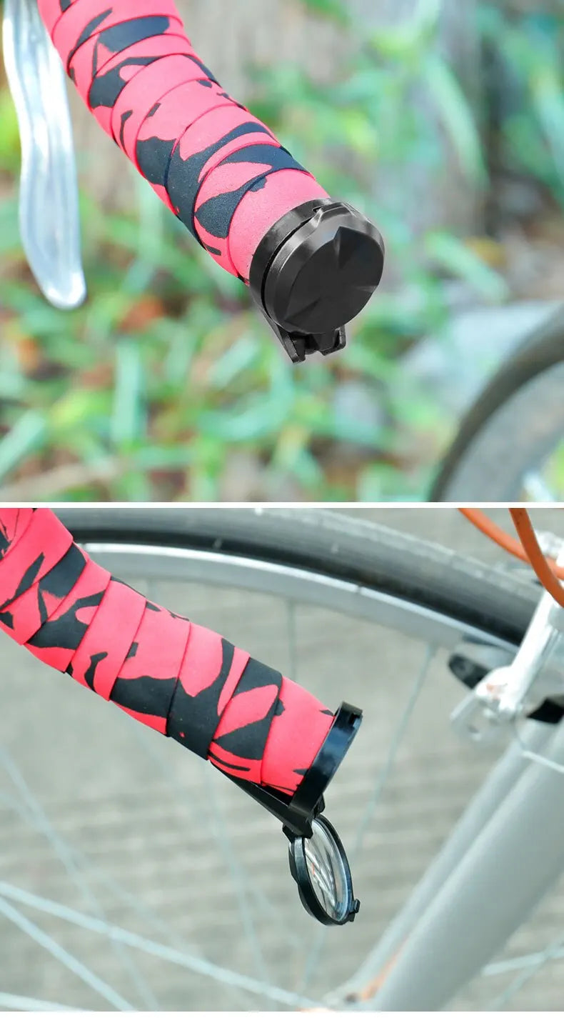 Bicycle Rear View Mirror Drop Bar Mount Convex Cycling Safety Reflector - 13