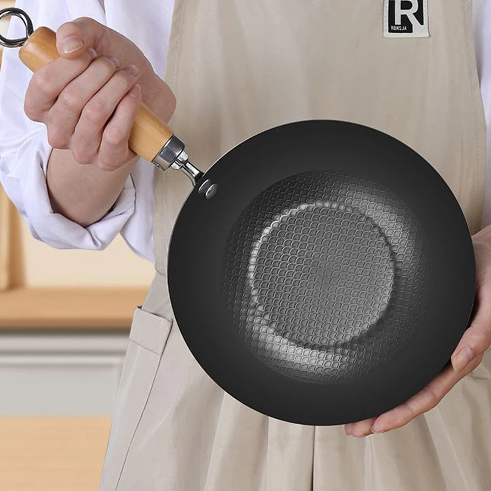 Non Stick Frying Pan Iron Wok Induction Kitchen Cooking Skillet Pan - 12
