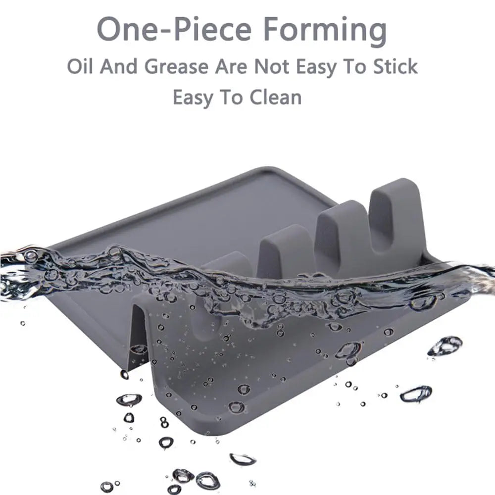 Silicone Utensil Rest Spoon Holder for Kitchen Counter Organizer