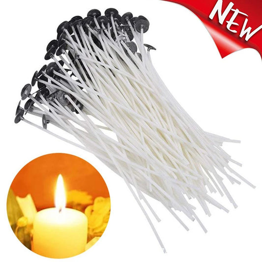 50 Pack Cotton Candle Wicks Pre-Waxed DIY Candle Making Supplies