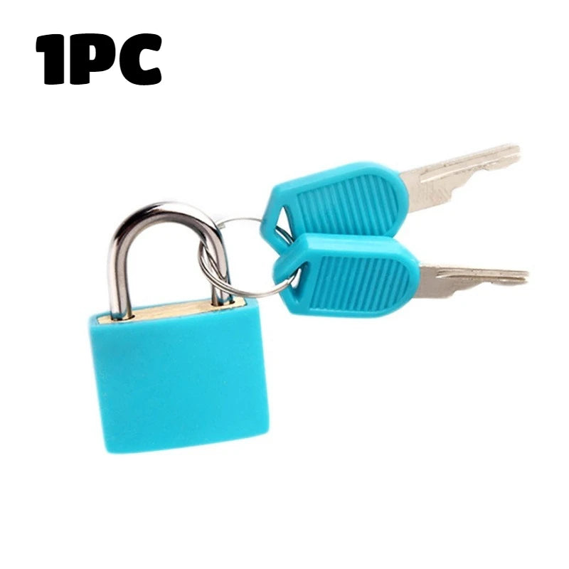 6pc Small Padlock Set with Keys Portable Travel Suitcase Diary Lock - 14