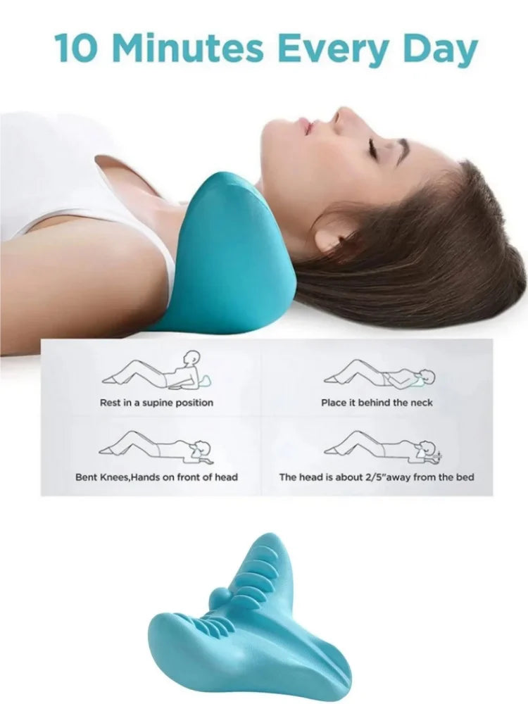 Neck and Shoulder Relaxer Cervical Traction Pillow Massage Stretcher - 7