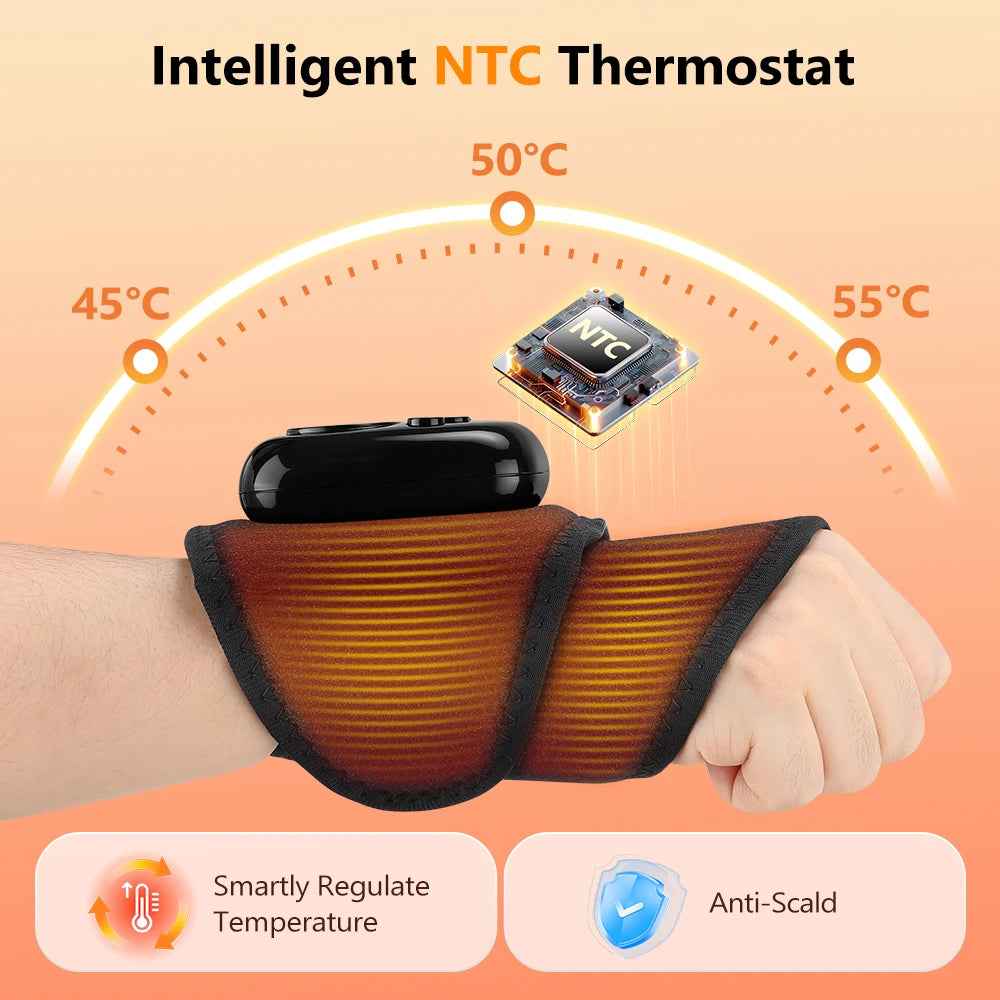 Cordless Heated Wrist Massager Air Compression Hand Wrap