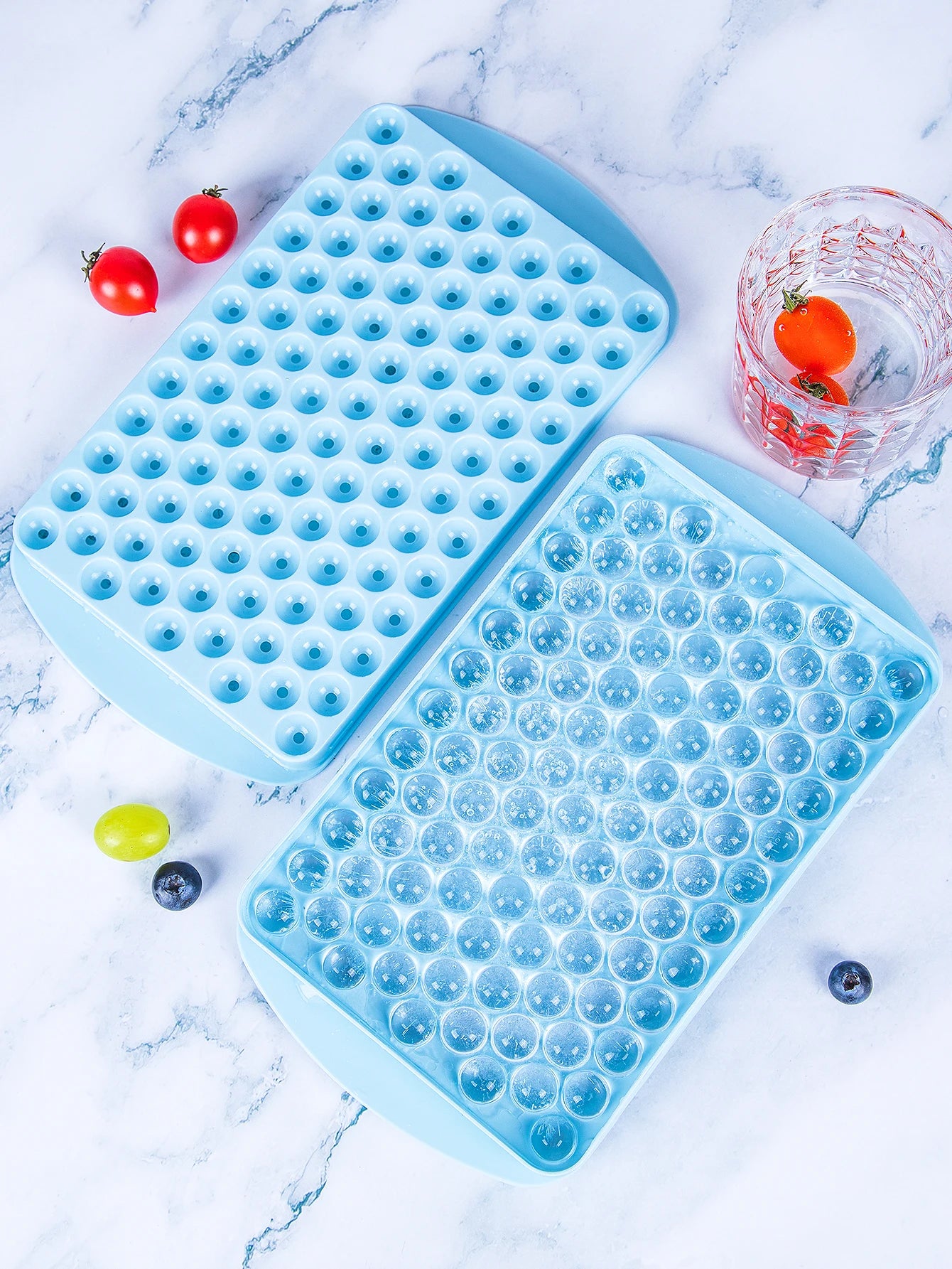 104 Cube Silicone Ice Tray Maker Stackable Sphere Ice Mold with Cover - 4