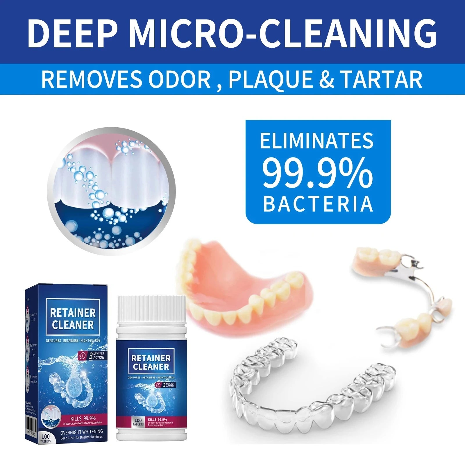 Denture Cleaner Tablets False Teeth And Retainer Cleaner - 2