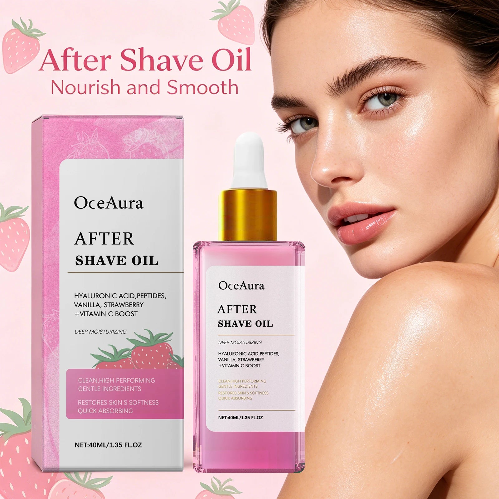 Strawberry After Shave Oil Soothing Post Wax Hair Removal Care - 6