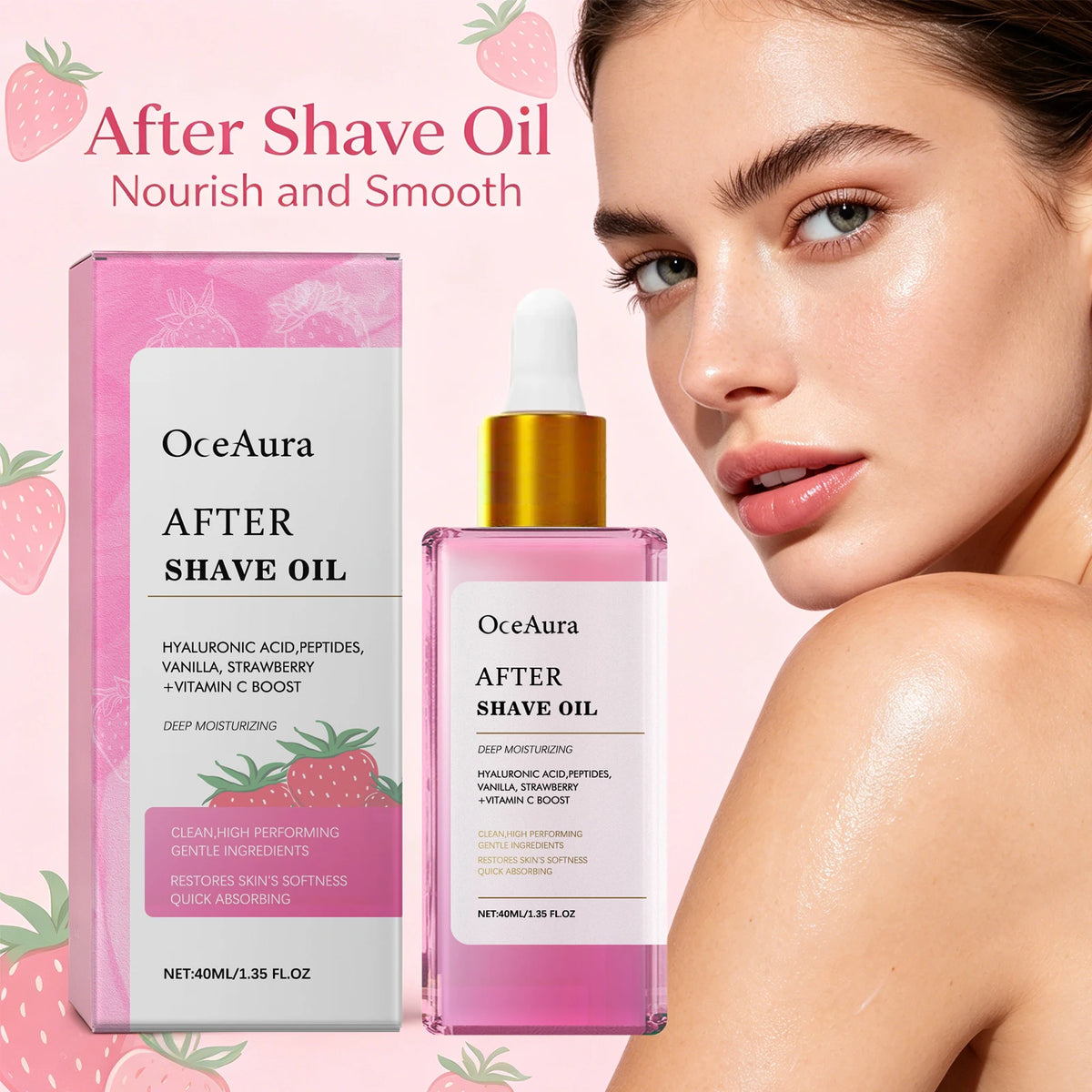 Strawberry After Shave Oil Soothing Post Wax Hair Removal Care
