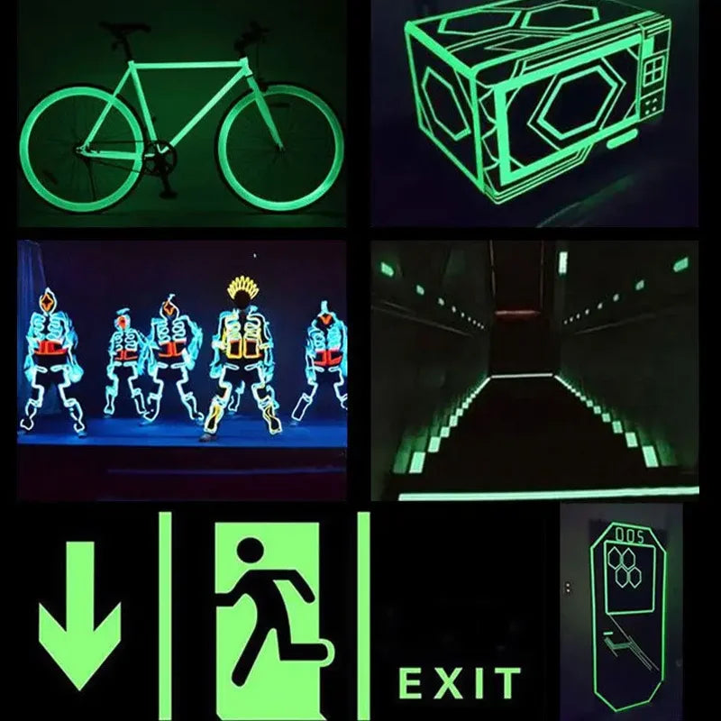Luminous Safety Tape Glow in the Dark Fluorescent Warning Adhesive - 3