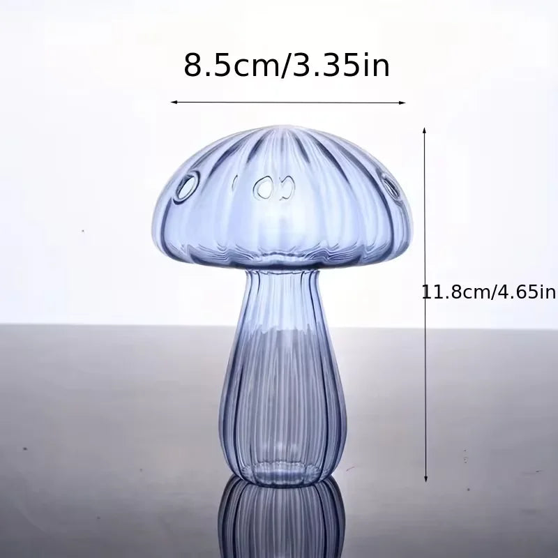 Creative Mushroom Glass Vase Hydroponic Plant Pot Desktop Decor - 15