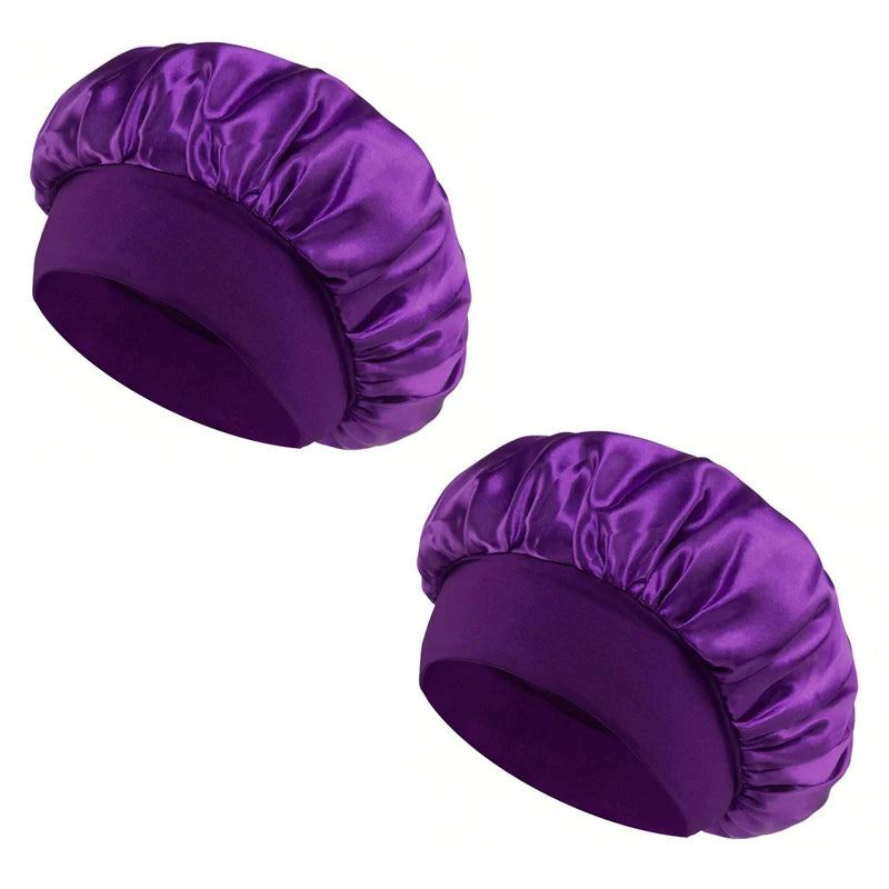 Satin Silk Sleep Cap Wide Band Hair Bonnet for Sleeping and Styling - 12