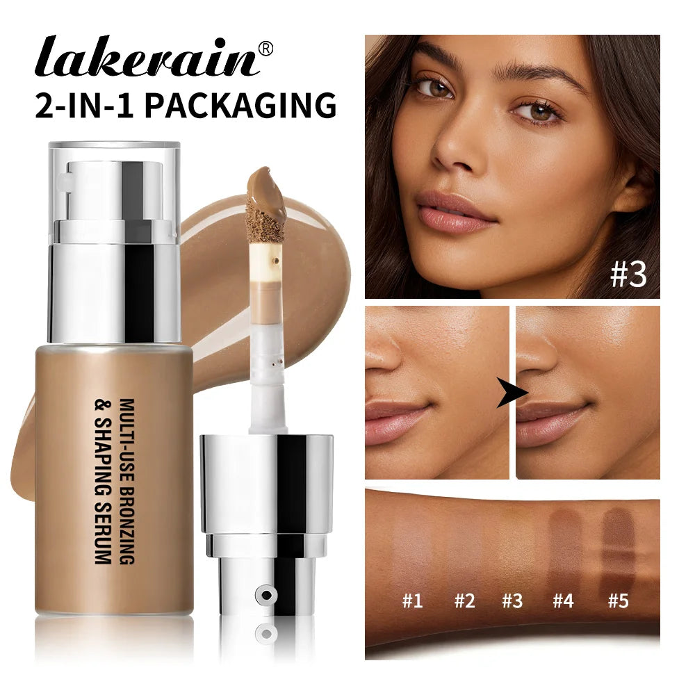 Multi-Use Liquid Foundation Bronzing And Shaping Serum Makeup - 1