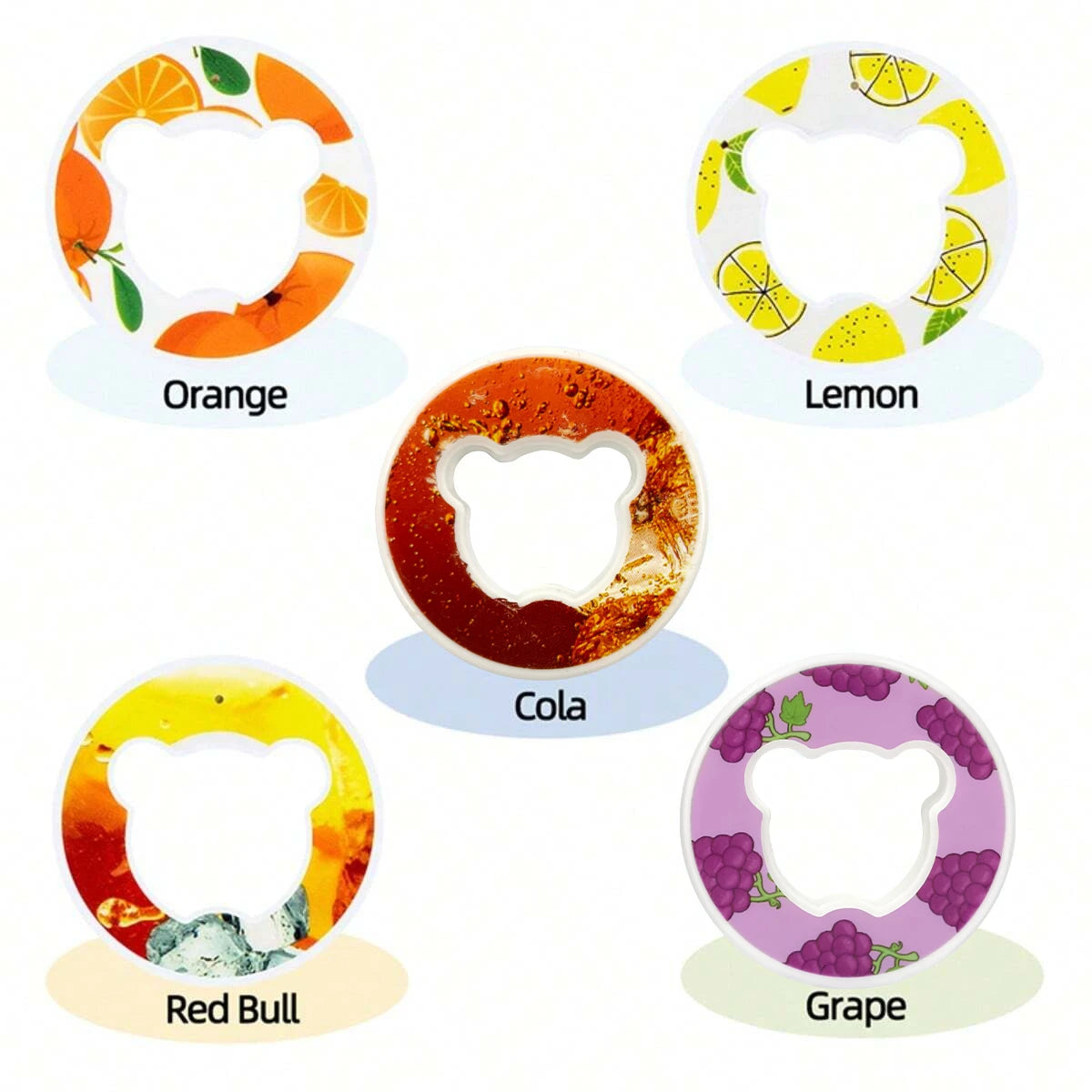 Fruit Flavor Pods for Water Bottles Scented Ring Set 0 Sugar Accessory - 12
