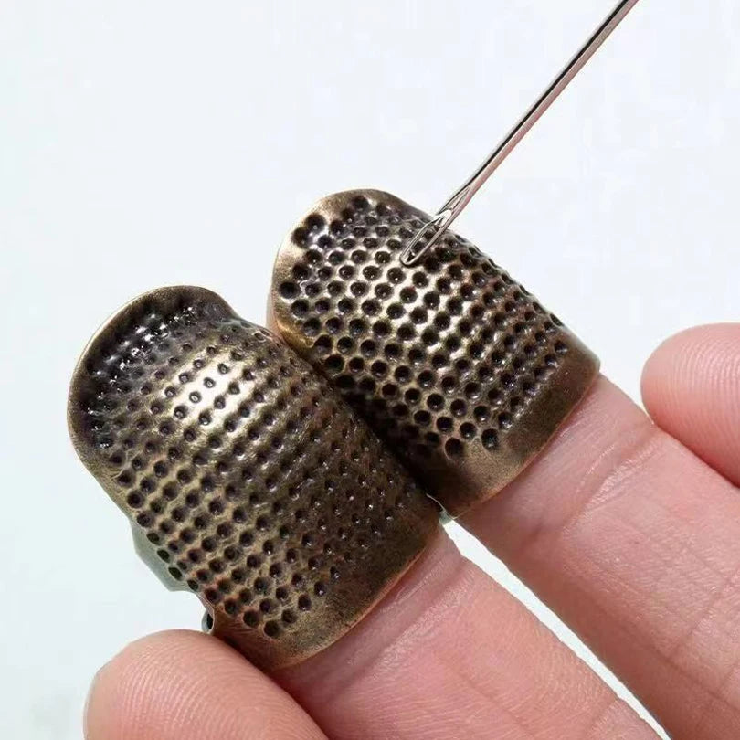 2PCS Vintage Adjustable Sewing Thimble Metal Finger Guard Needle Tool