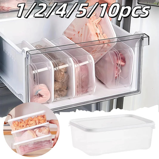 Clear Refrigerator Storage Box Food Preservation Kitchen Organizer Set
