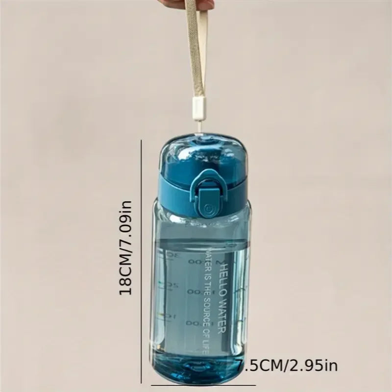 550ml Leak Proof Sports Water Bottle with Time Marker and Straw