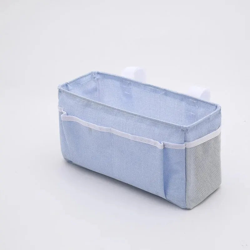 Cotton Linen Bedside Hanging Organizer Storage Bag for Crib Nursery